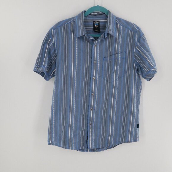 Kuhl Suncel Shirt Mens S Blue Gorpcore Outdoor Active Wear Hiking Summer Camping - Picture 3 of 16
